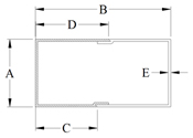 Aluminum split tube cross-section with dimension key